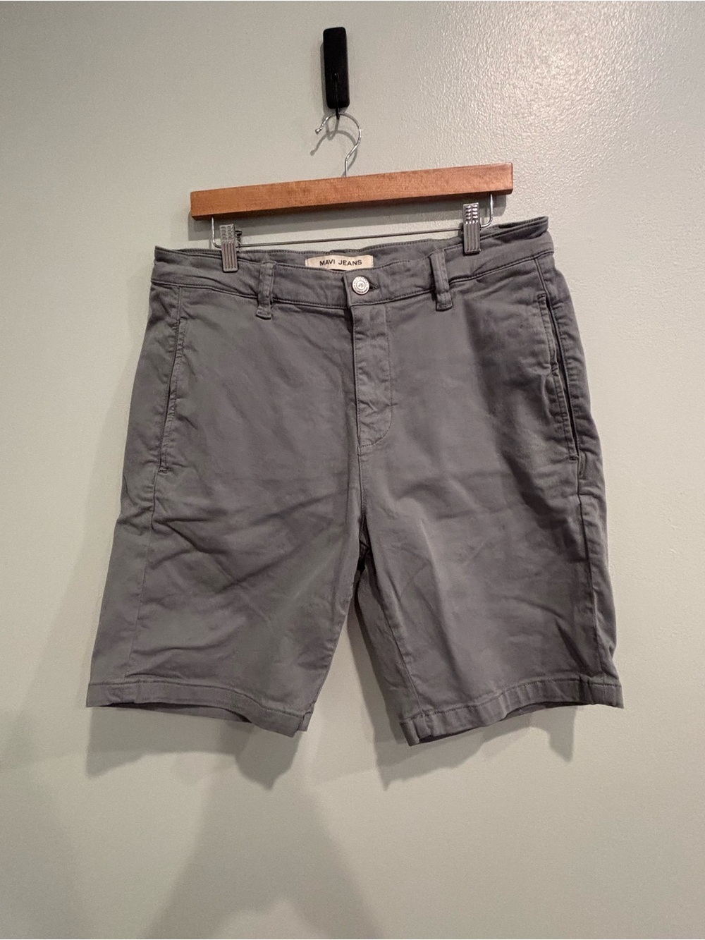 Mavi 35 Men's Slate Gray Flat Front Chino Shorts